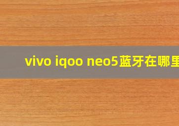 vivo iqoo neo5蓝牙在哪里